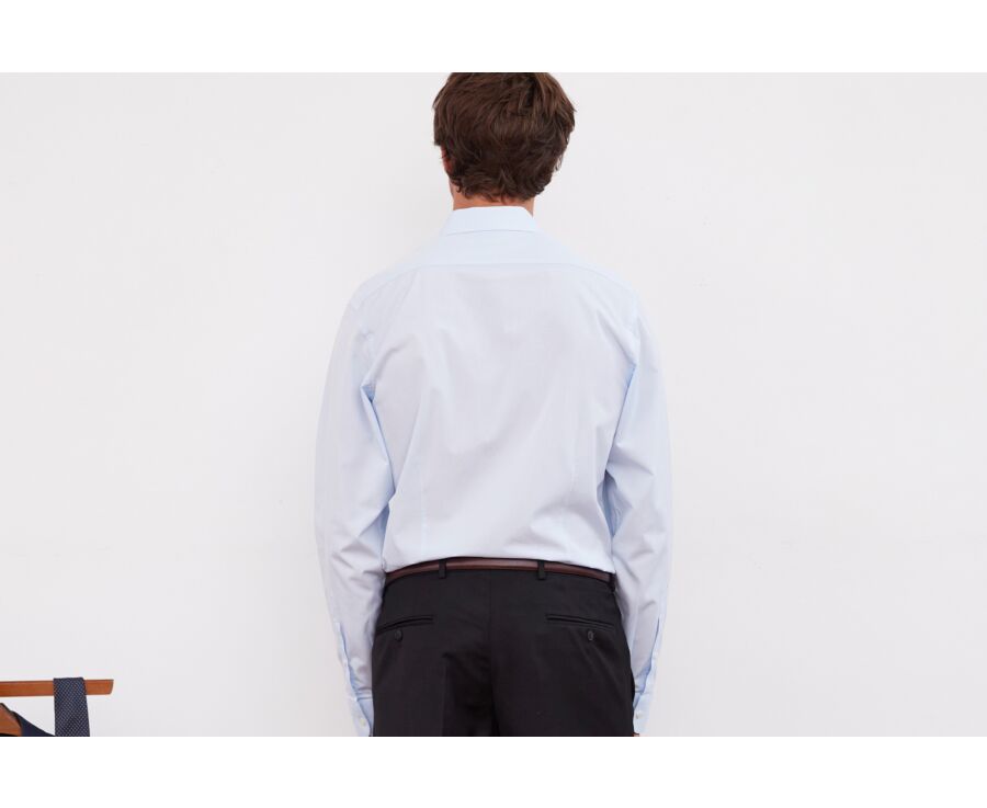 Chemise bleu pâle coton - Col français - LOUIS CLASSIC