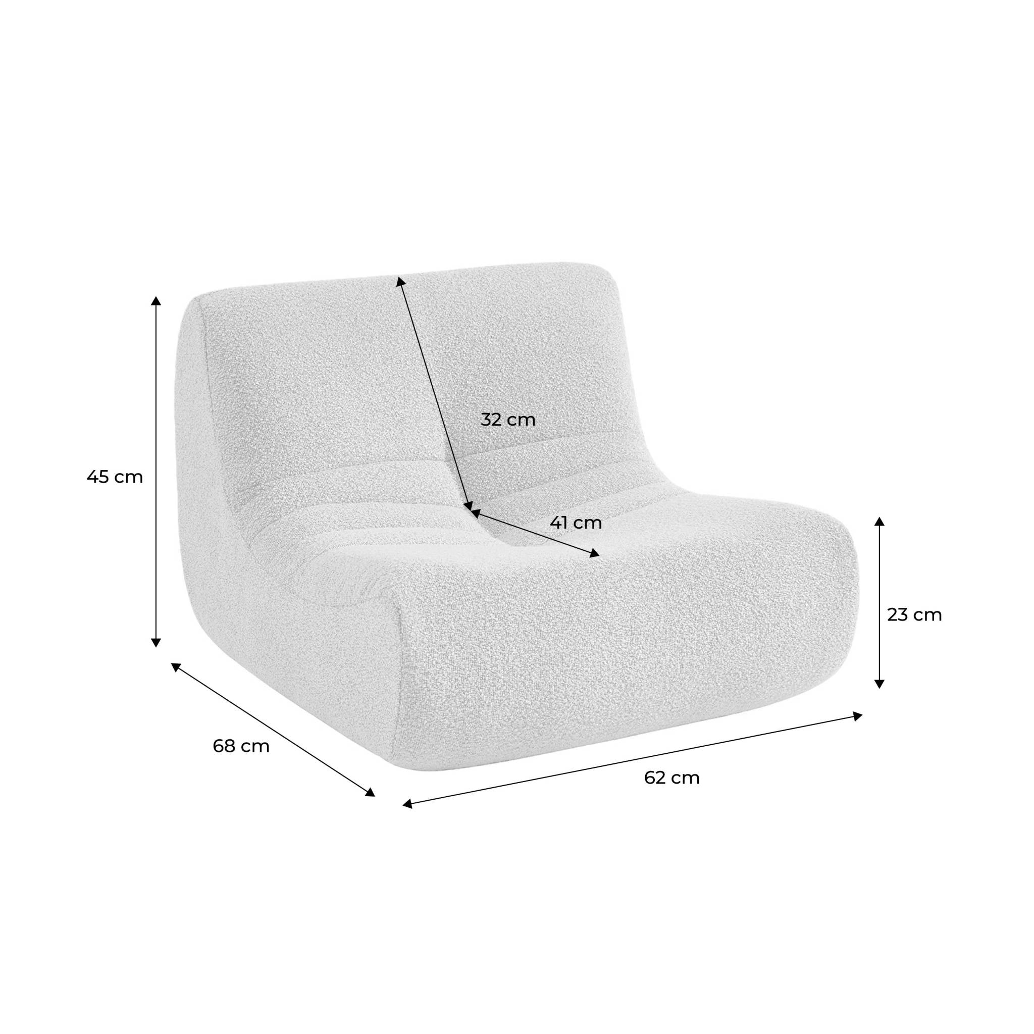 sweeek - Kinderfauteuil met gestructureerde bouclé 1-zits