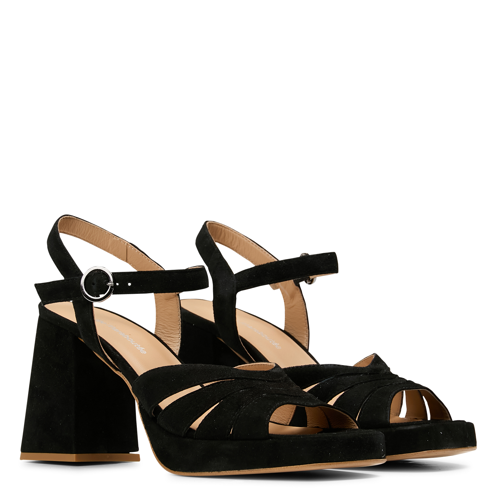 Sandales à talons en cuir | Noir