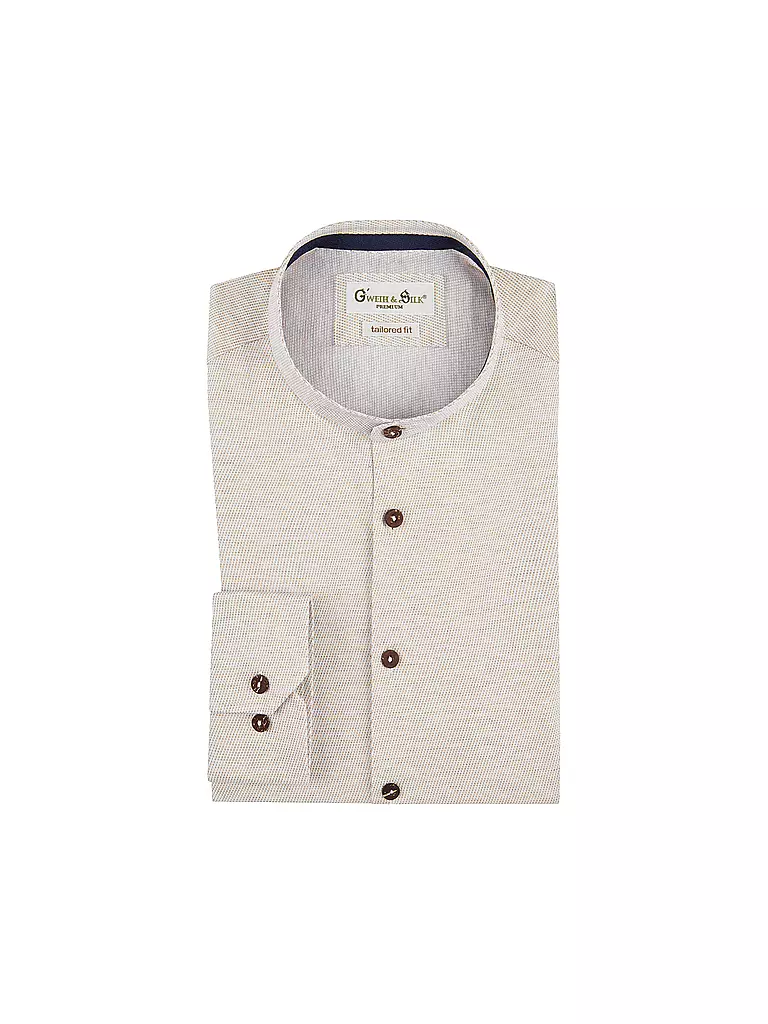GWEIH & SILK Trachtenhemd COMER SEE Tailored Fit beige