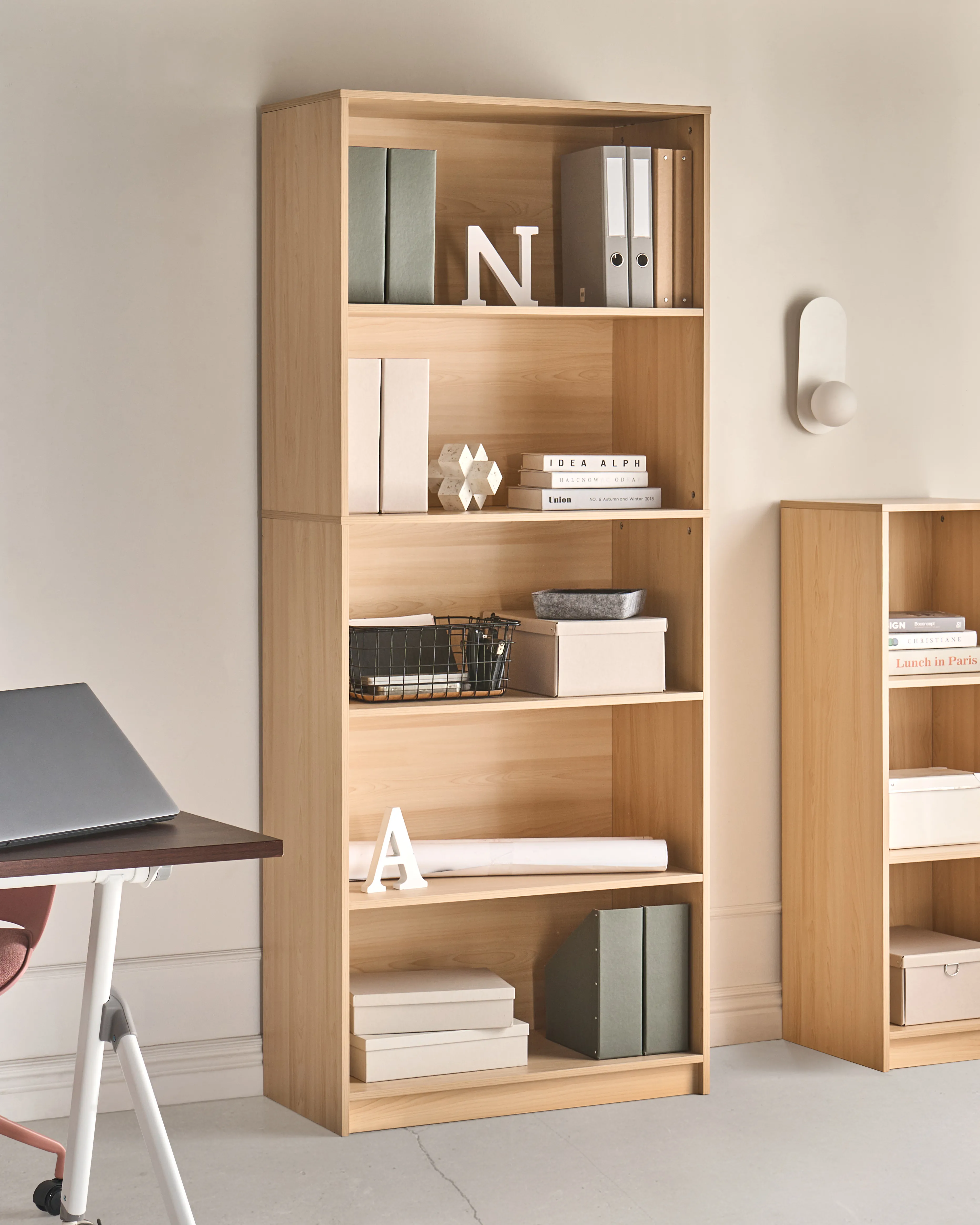 Boekenkast met 5 planken ZEHNA 197 cm Lichtbruin