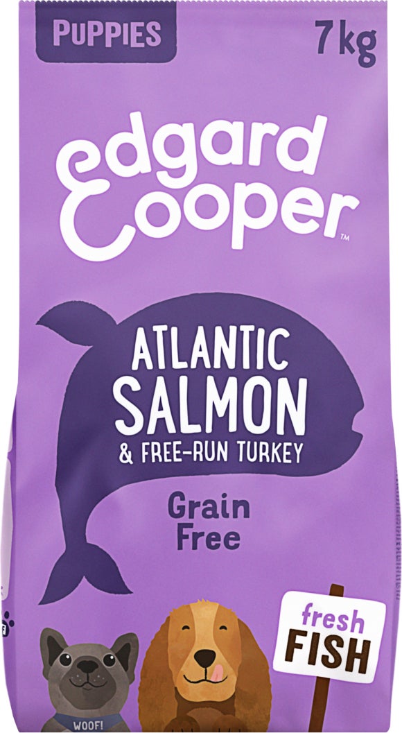 Edgard & Cooper hondenvoer graanvrij zalm en kalkoen puppy 7 kg