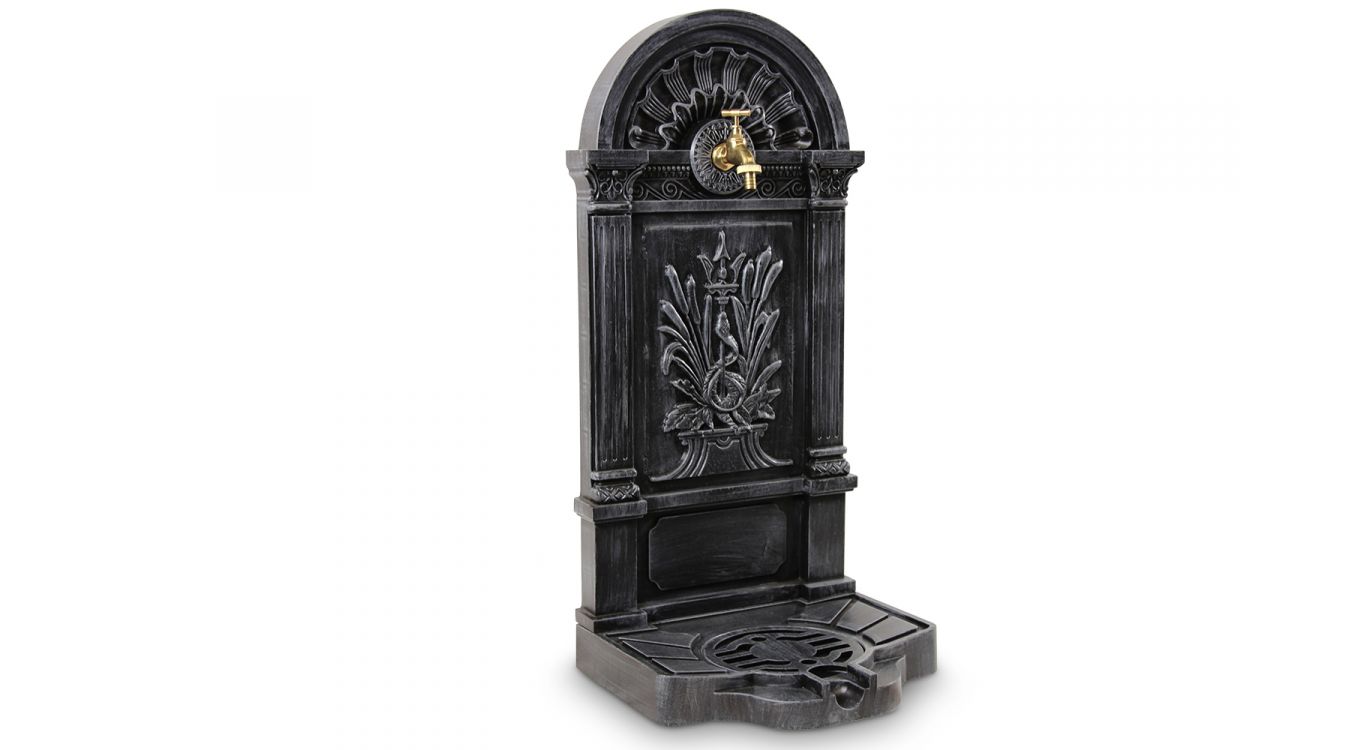 Fontaine de jardin aluminium gris 39x33x73cm