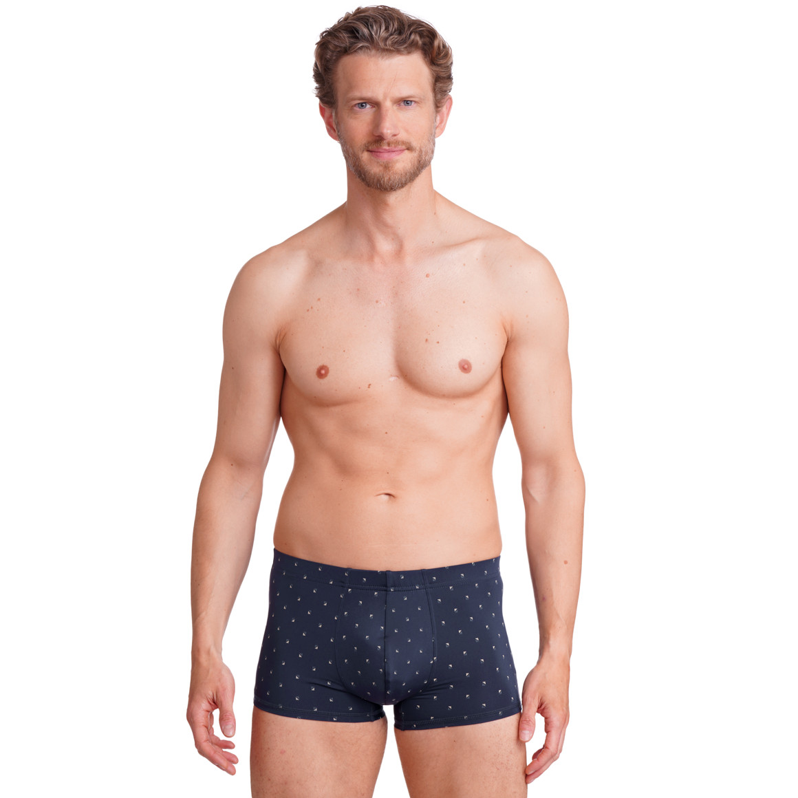 VanVaan Herren Mikrofasershorts mit Allover-Muster dunkelblau