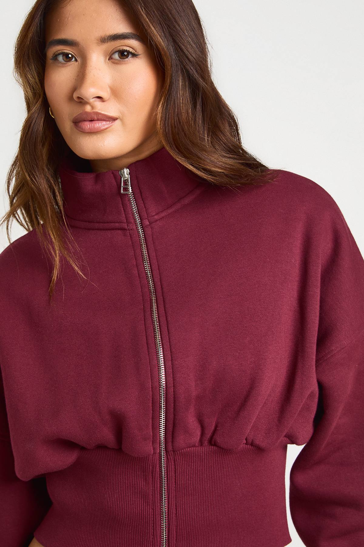 boohoo Col Montant Taille Cintrée avec Fermeture Éclair