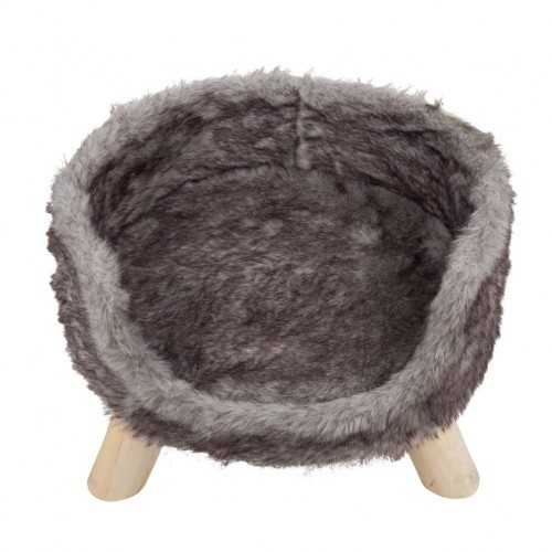 Cama de pelúcia nórdica para gatos District70, prateada