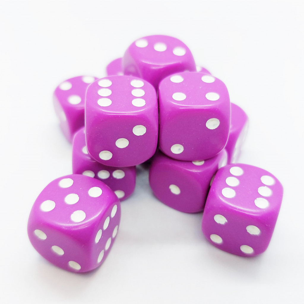 Set de 12 Dés 6 Faces Chessex : Opaques