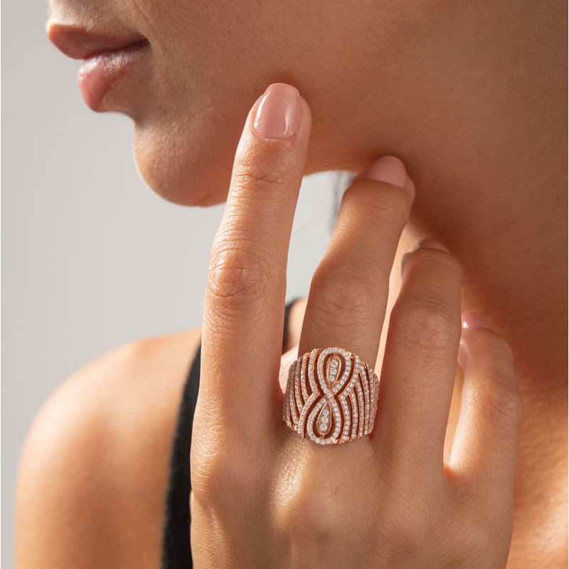 Bague Argent Infini Rose