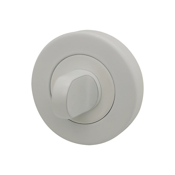 Rosace de fonction rond à visser à condamnation Duod acier mat blanc Ø52mm