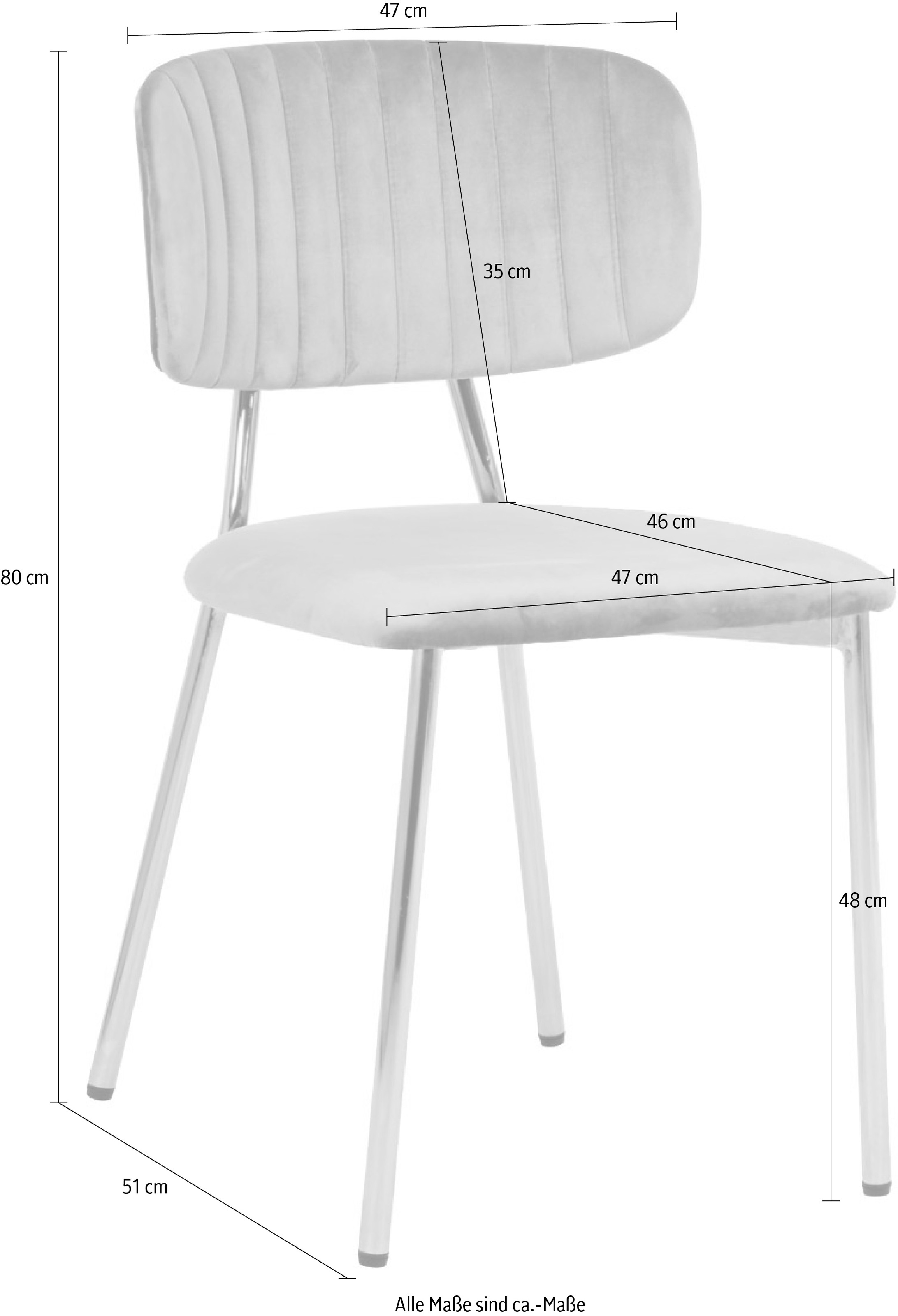 Kayoom Polsterstuhl »Stuhl Giselle 125 2er-Set, pflegeleichter Samtbezug« (Set) 2 Stk.mit Armlehnen, goldenes Gestell aus Edelstahl, Samtbezug, Ziernähte