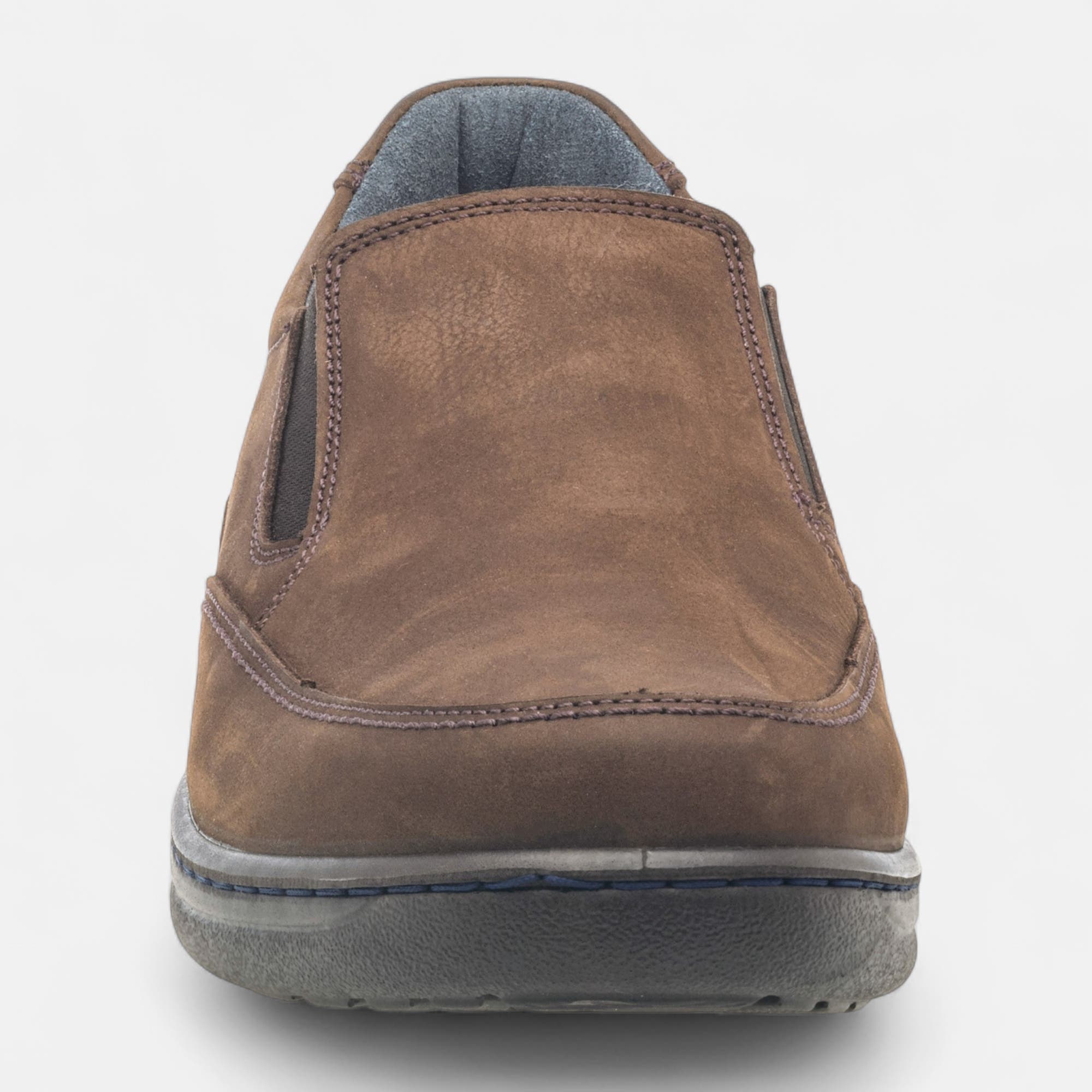 Mocassins pieds sensibles Homme en cuir marron