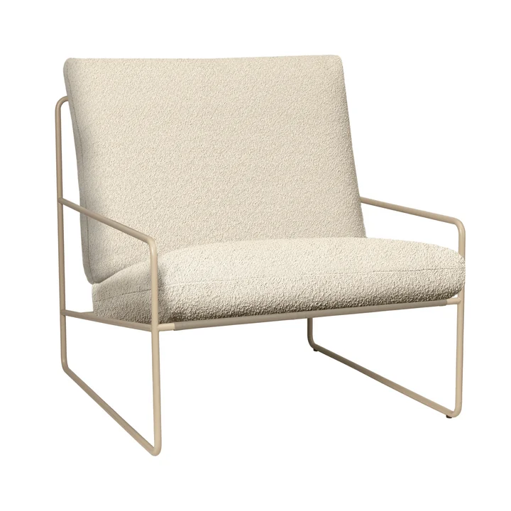 Ferm Living - Desert Outdoor Sessel, cashmere / off-white (Pure Bouclé)