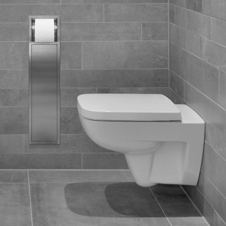 LoooX Closed inbouw closetborstelgarnituur met toiletrolhouder RVS