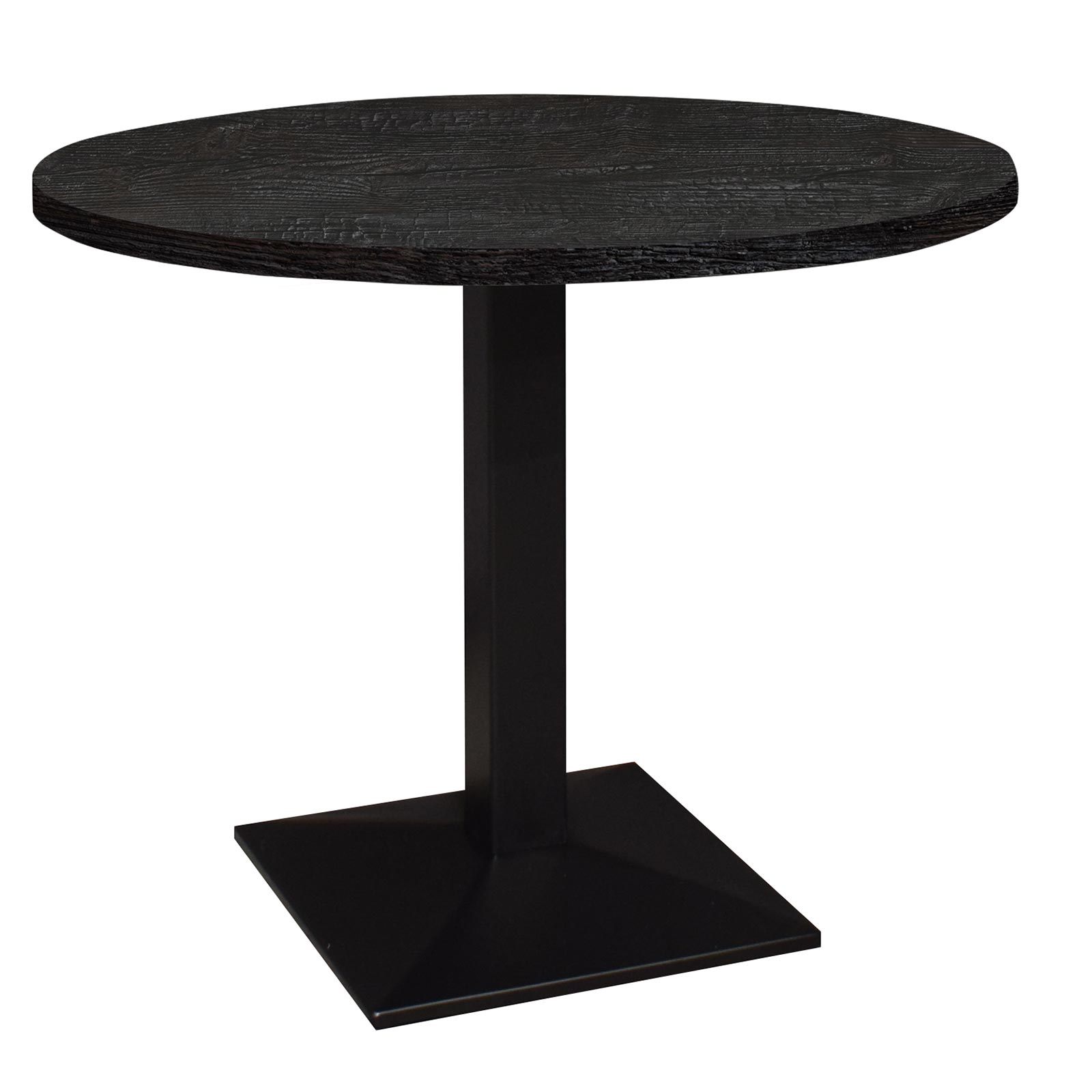 Bistrotisch - Flamed Wood Black-schwarz matt - 70 cm