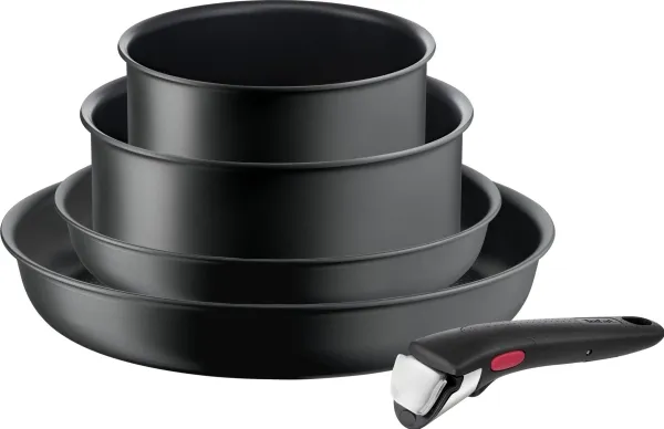 Tefal Ingenio Unlimited L76495, Blandet sæt, Sort, Aluminium, Titanium, Sort, Thermo-Spot