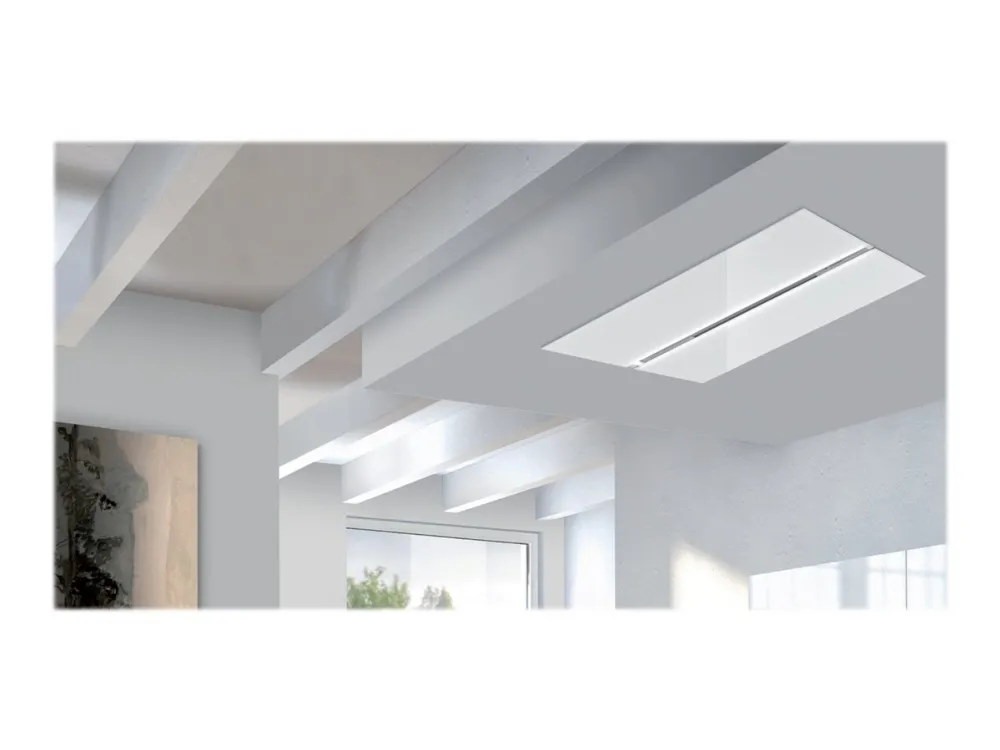EICO Unique Collection EicoE22 120 W SM - Link - Hætte - loft - Niche - bredde: 118 cm - dybde: 58 cm - uden motor - hvidt/krystalhvidt glas