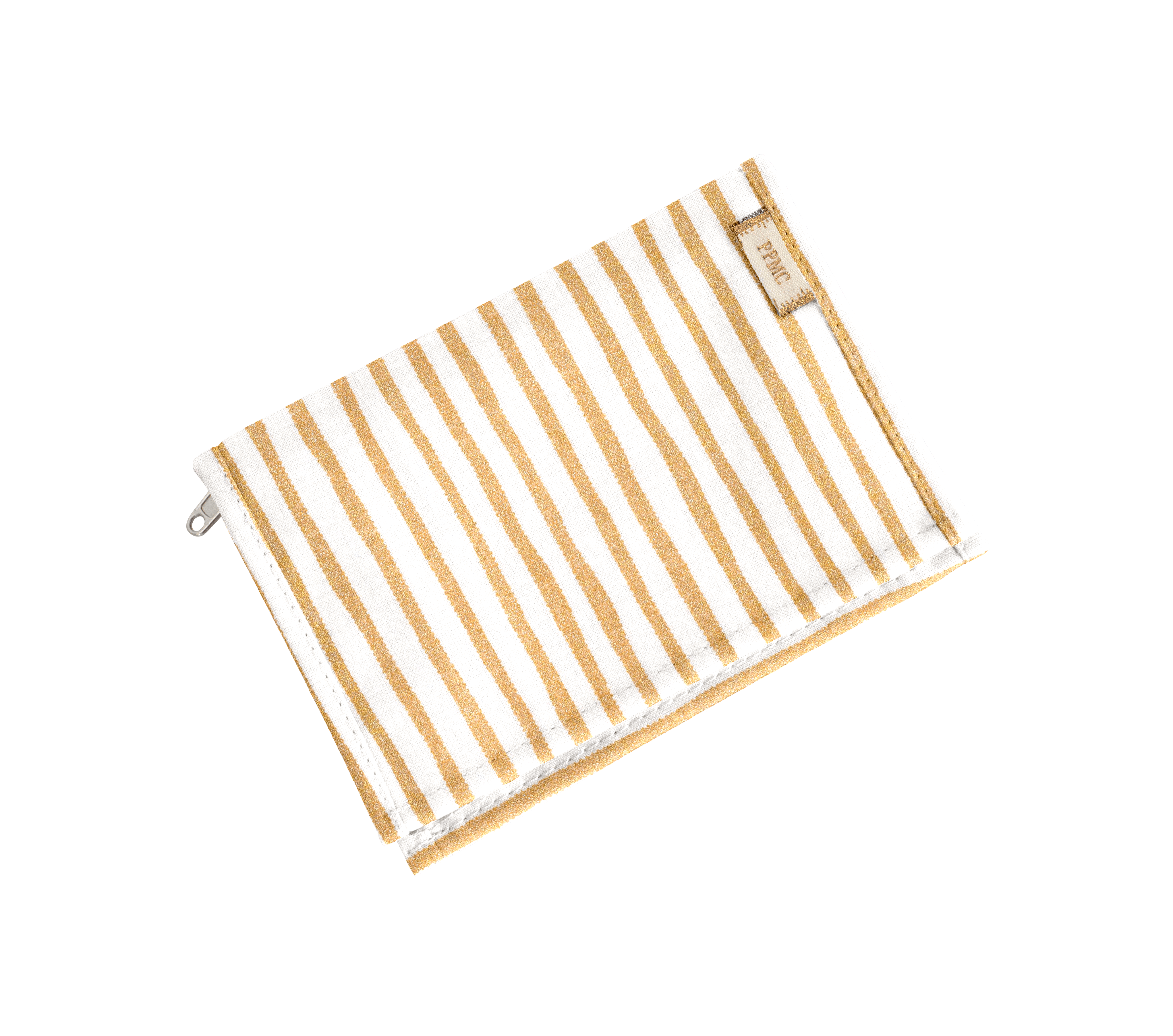 Portefeuille Compact Rayé Or Blanc