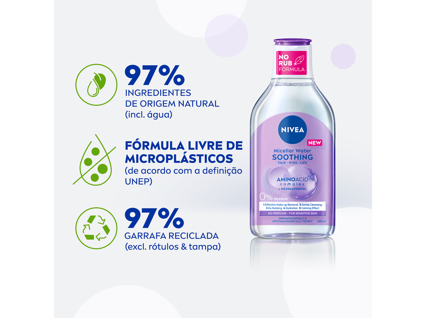 ÁGUA MICELAR DE ROSTO PARA PELE SENSÍVEL MICELLAIR SKIN BREATHE NIVEA 400 ML