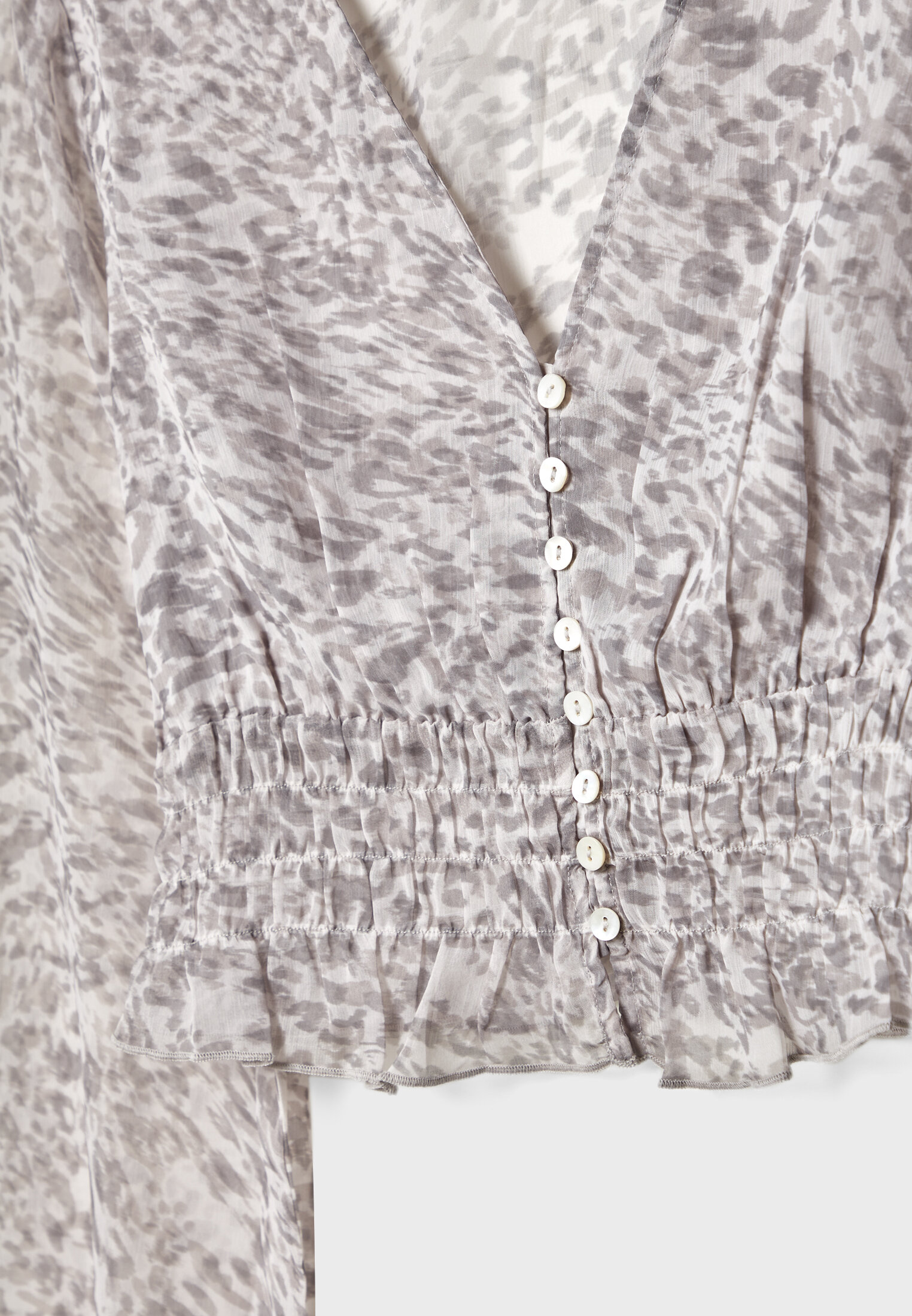 Blusa de chiffon com elástico