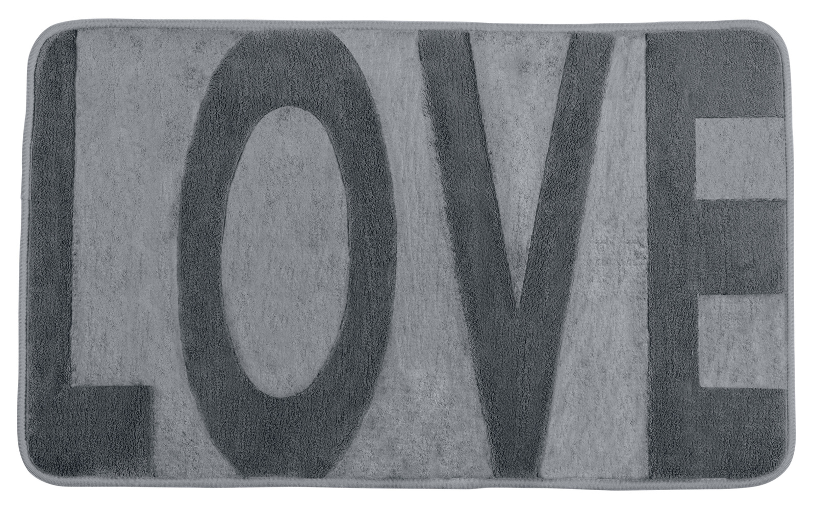 WENKO Badteppich MEMORY FOAM LOVE - grau - 50 x 80 cm