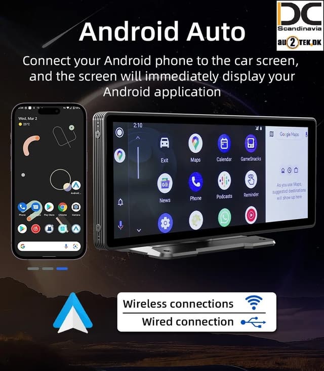 10,26-tommer multimedia skærm med trådløs Carplay og Android Auto