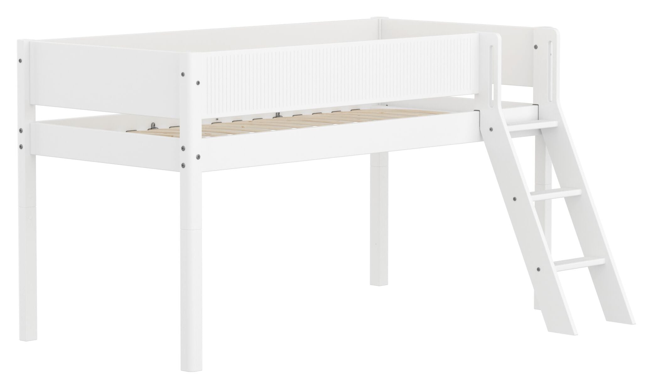 Flexa WHITE Halbhochbett - Weiss / B: 151.0 cm x T: 210.0 cm x H: 120.0 cm