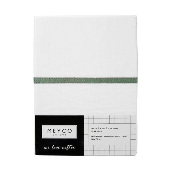 Meyco Ledikantlaken Wit Met Bies 100 x 150 cm