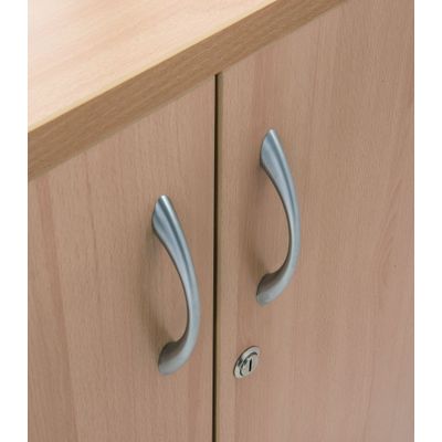 Armoire mi-haute IDRA/DUAL - L80 x H102 x P47 - 2 portes - 2 tablettes métal DS - Corps alu - Portes et dessus Blanc perle