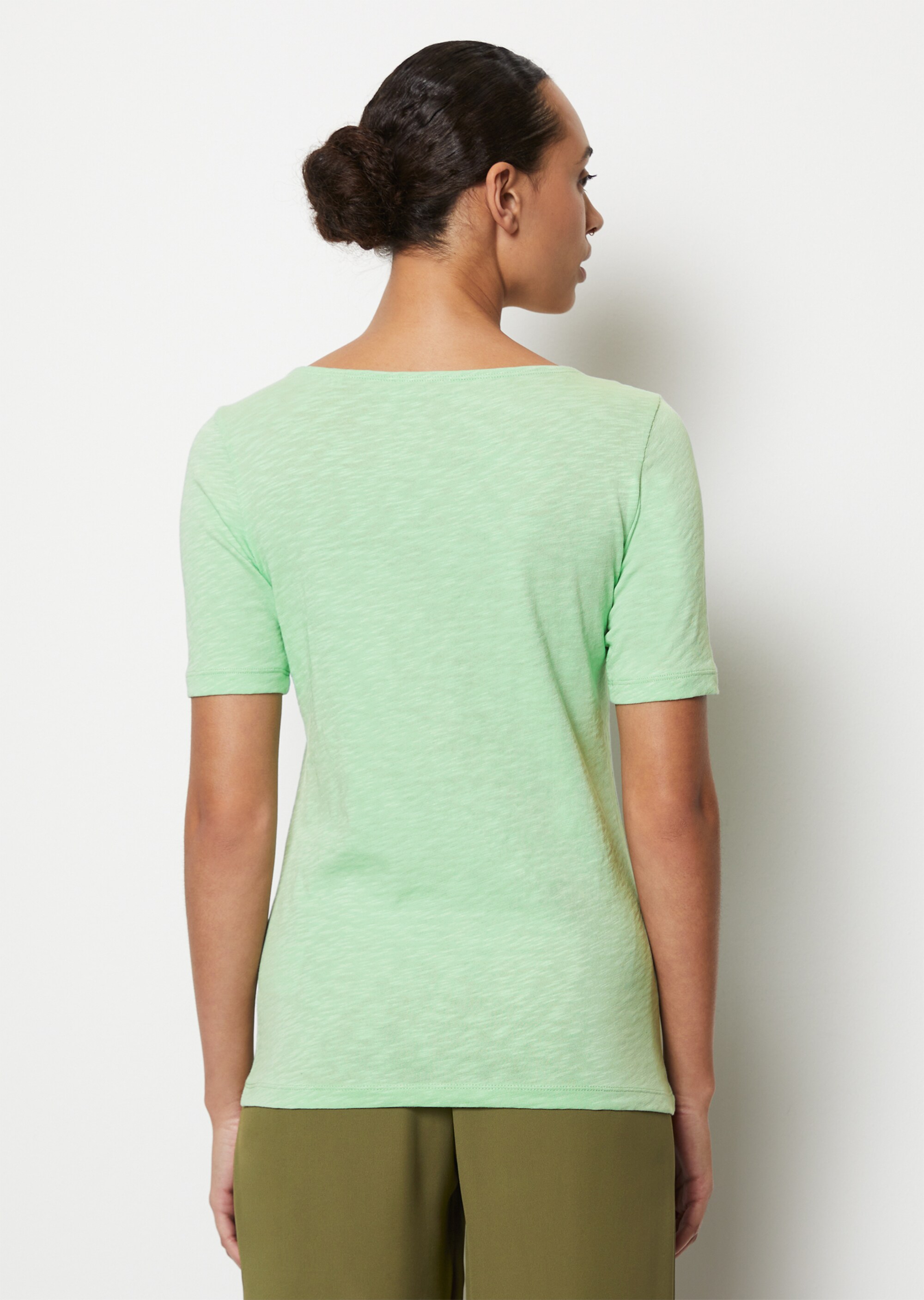 U-Boot-T-Shirt regularaus softem Slub-Jersey