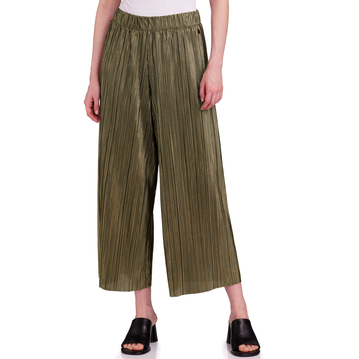 Gina Collection Damen Culotte in Plissee-Optik dunkelgrün
