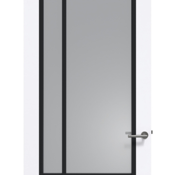 Arne & Bodil binnendeur ABD522 rook glas - extra wit afgelakt - glaslat diep zwart