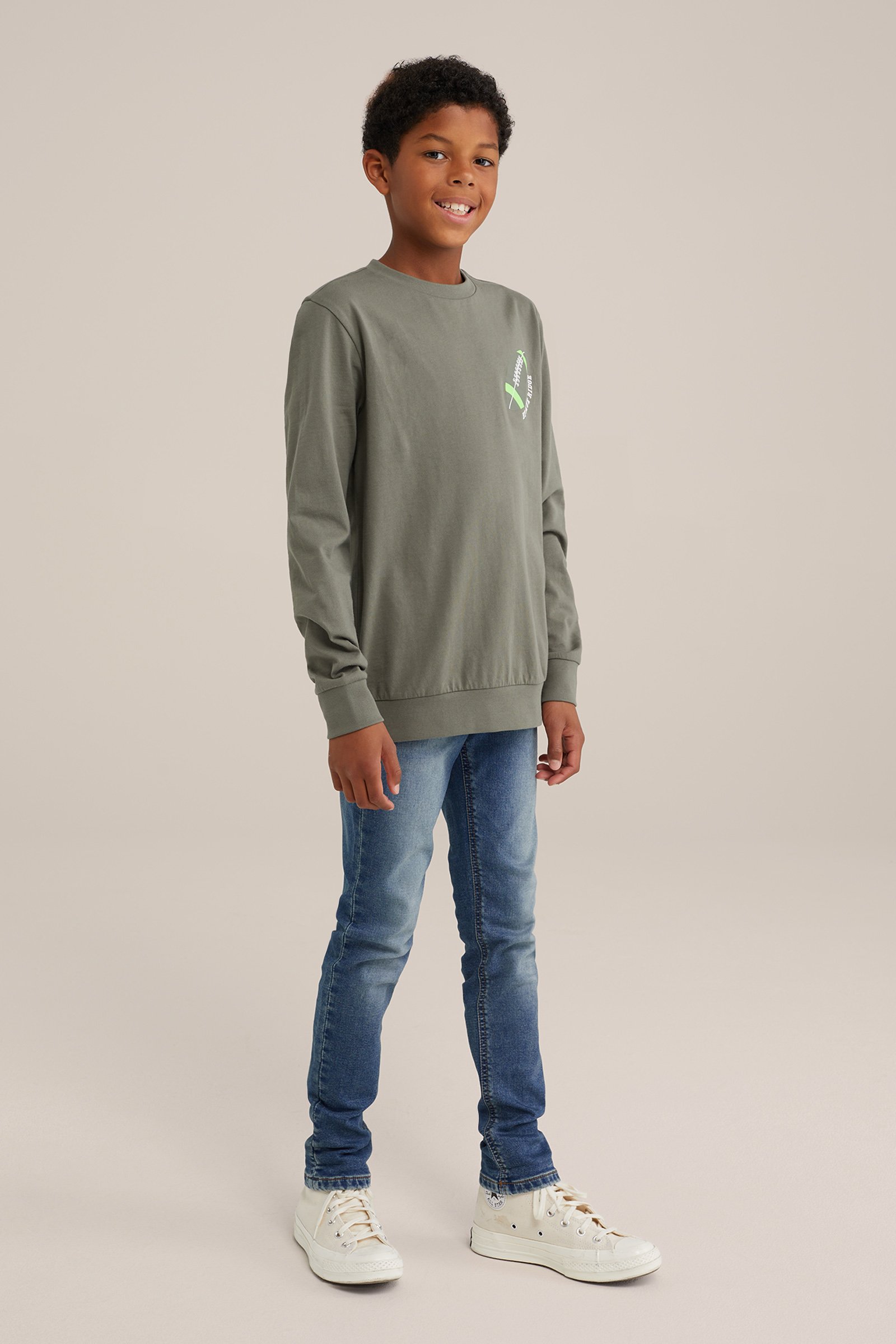 Jongens T-shirt met opdruk Blue Ridge Grijsgroen