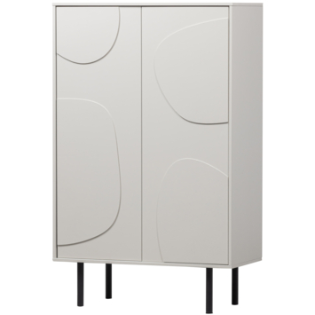 WOOOD opbergkast Cadiz 2-deurs mist grijs grenenhout 135 x 85 x 40 cm