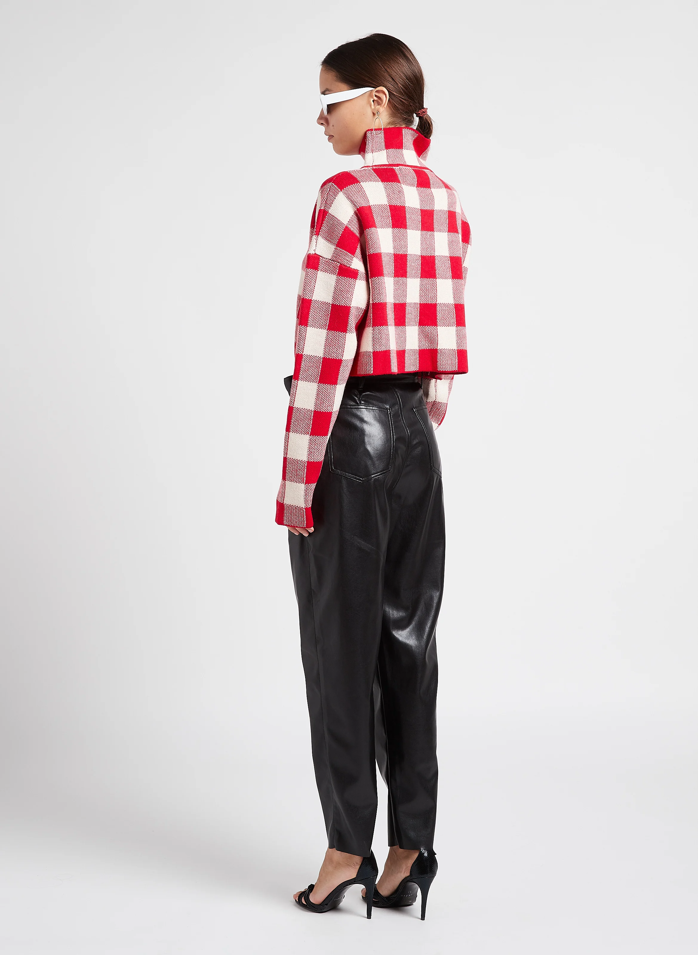 BROCK - Pantalon carotte aspect cuir| Noir