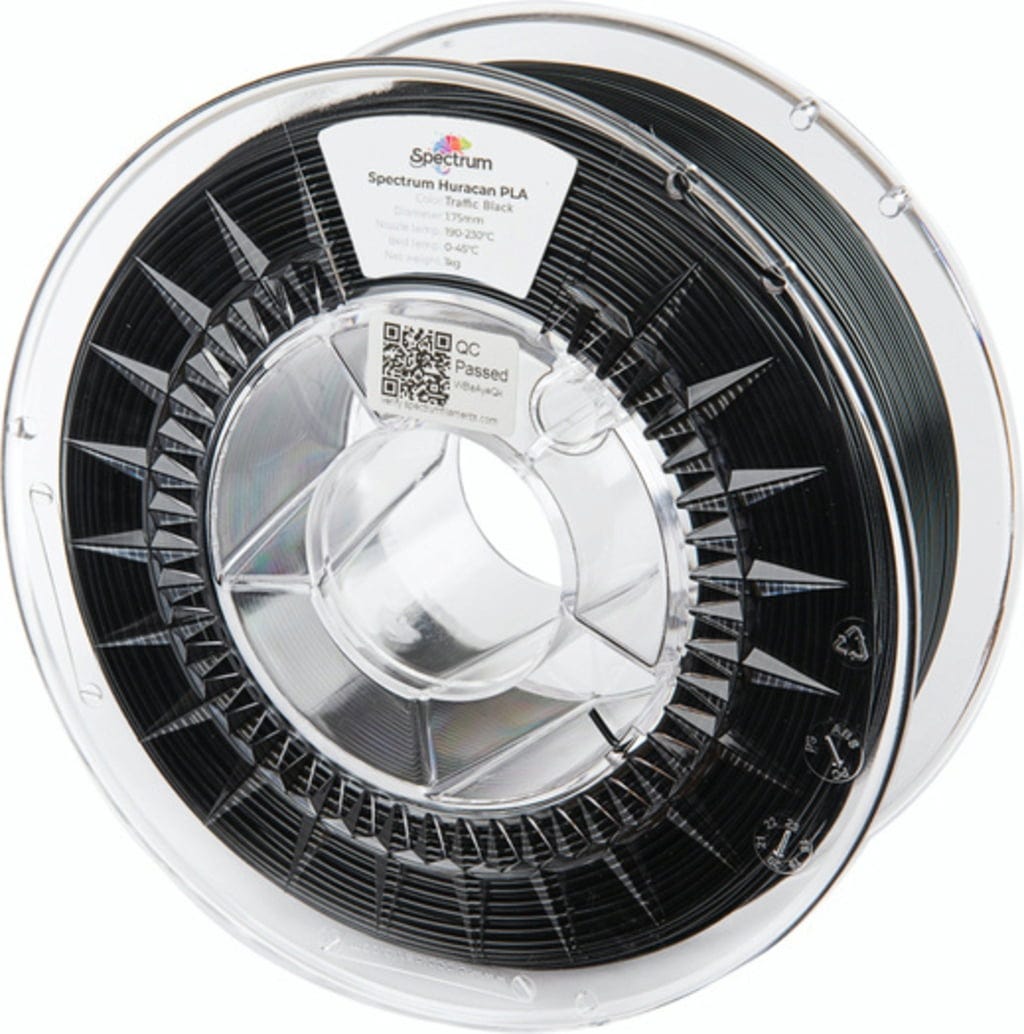 Spectrum  Huracan PLA Traffic Black, 1,75 mm / 1000 g    High-Speed-PLA für 3D-Druck bis 350 mm/s in Traffic Black