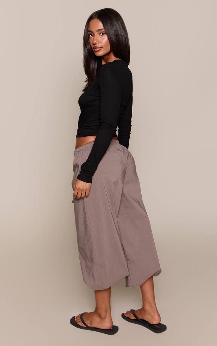 Charbon Pantalon Capri Petite À Ourlet Ballon Et Cordon De Serrage Anthracite