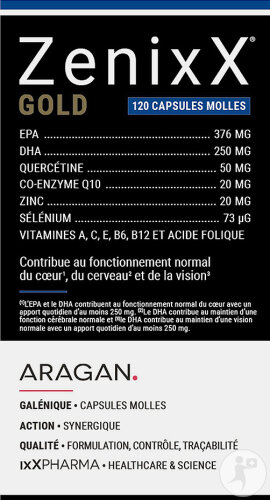 ixX Pharma ZenixX Gold Cœur Cerveau & Vision Oméga-3 EPA & DHA 120 Capsules