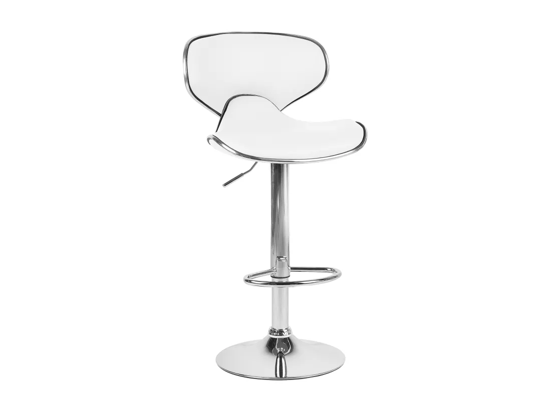 Lot de 2 chaises de bar CONWAY Cuir PU Blanc