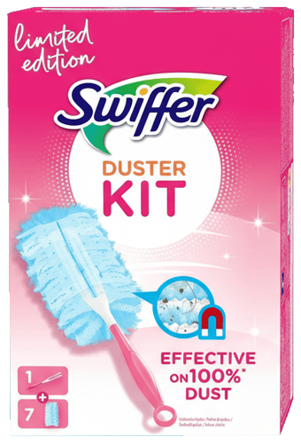 Swiffer Pink Staubmagnet Starter-Set (1 Griff + 7 Nachfülltücher)