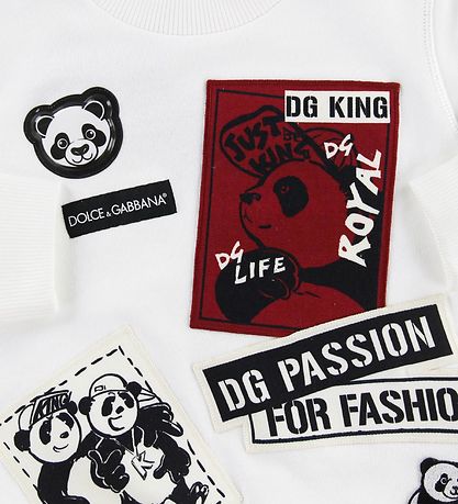 Dolce & Gabbana Sweatshirt - Weiß m. Aufnähern