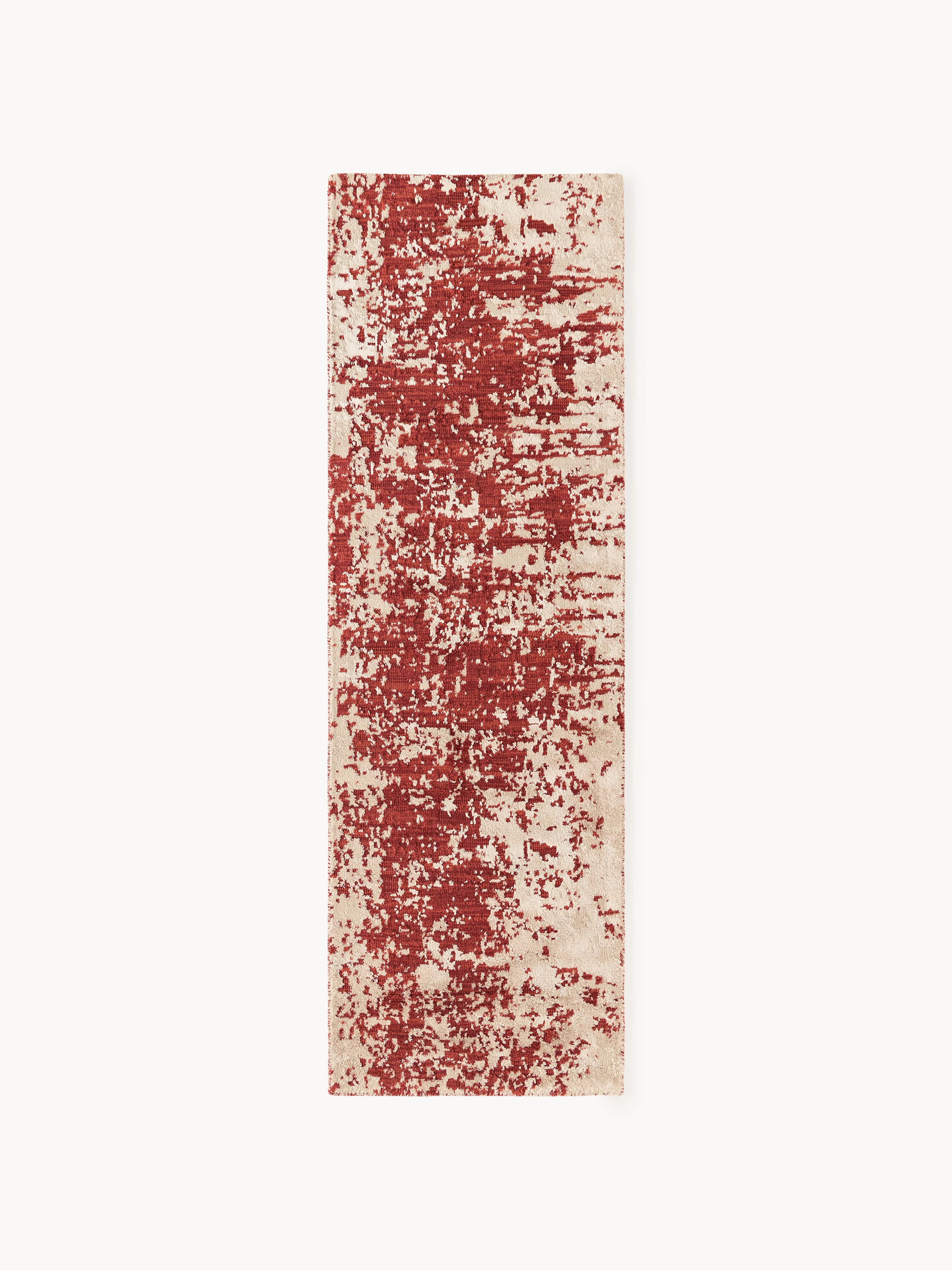 Handgeweven wollen loper Cynthia met abstract patroon