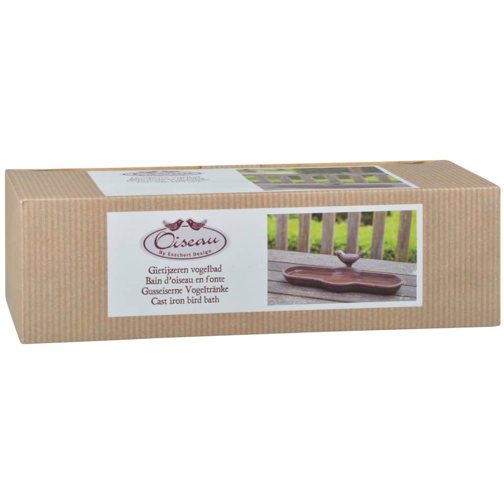 Baignoire pour oiseaux fonte marron br25