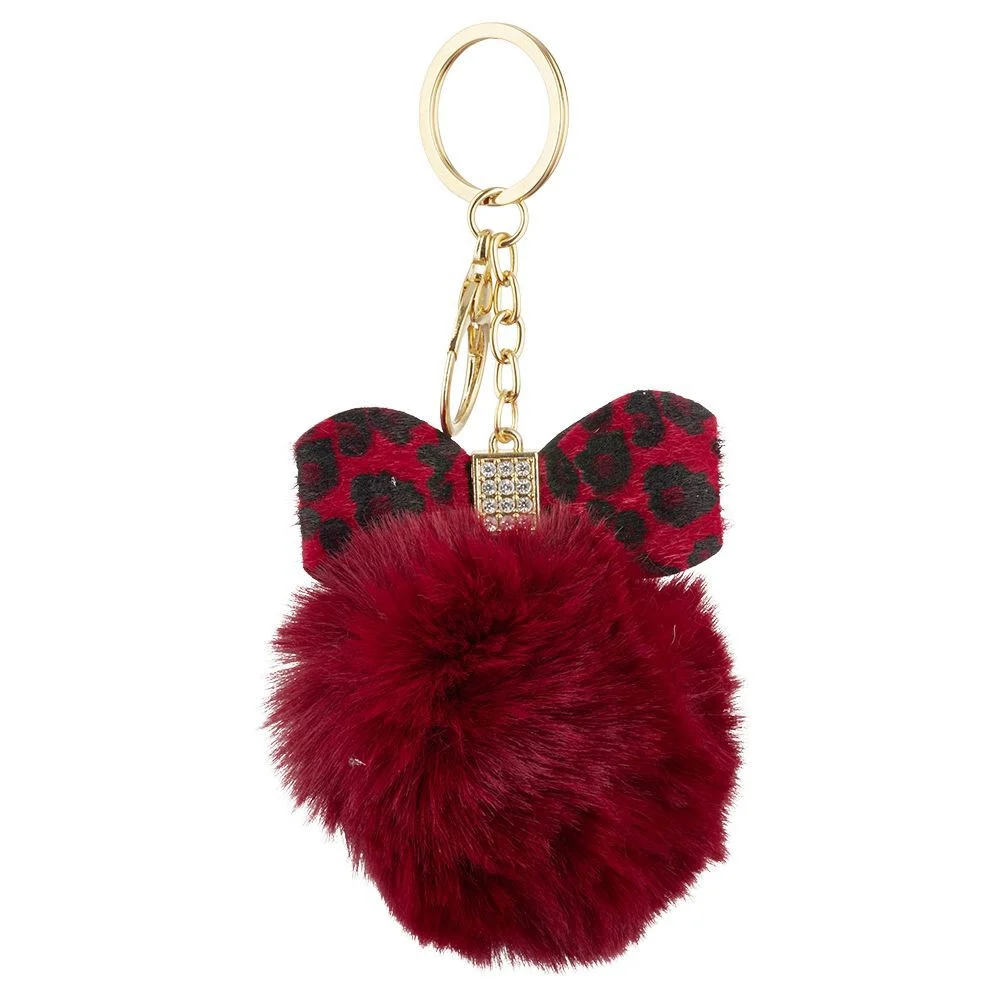 Porte clé pompon et noeud
