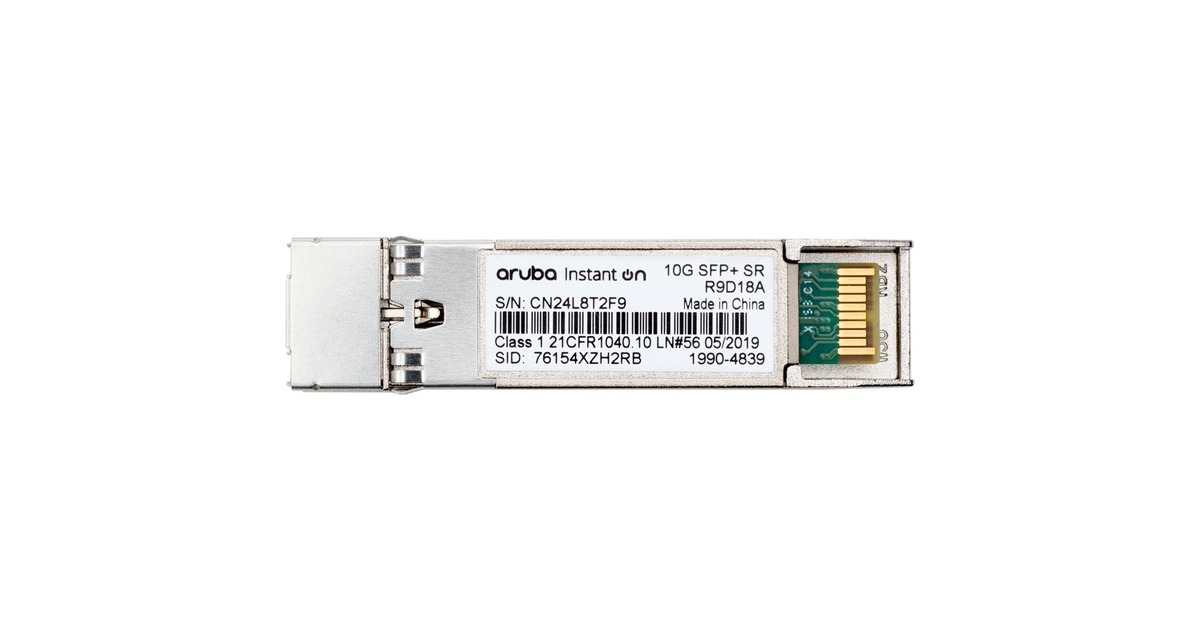 Hewlett Packard EnterpriseInstant On 10 G SFP+ LC SR OM3 MMF (R9D18A) transceiver  (300 meter)