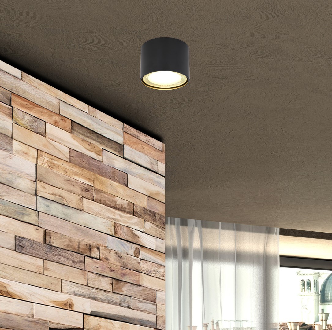 LED-Deckenleuchte - schwarz matt - Ø 11,3 cm