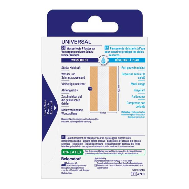 Hansaplast Universal Pflaster wasserfest 6 cmx1 m, 1 St