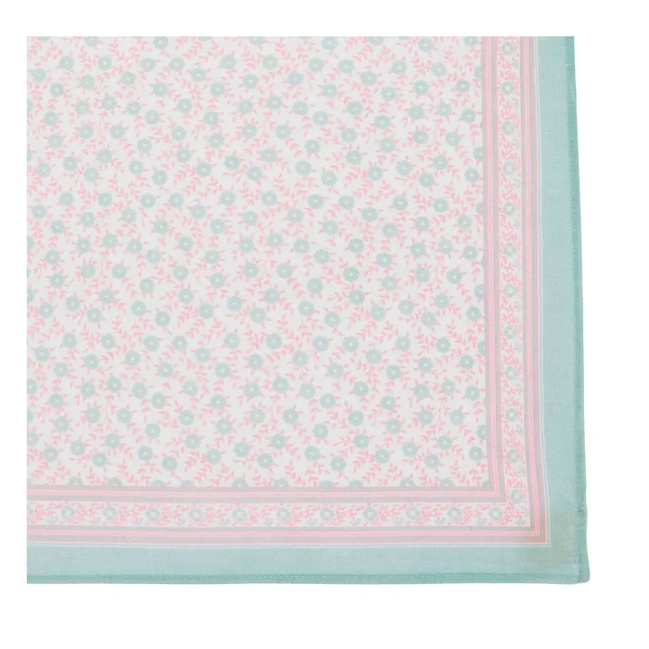 Bonton Foulard Fleuri 50 cm | Vert d'eau