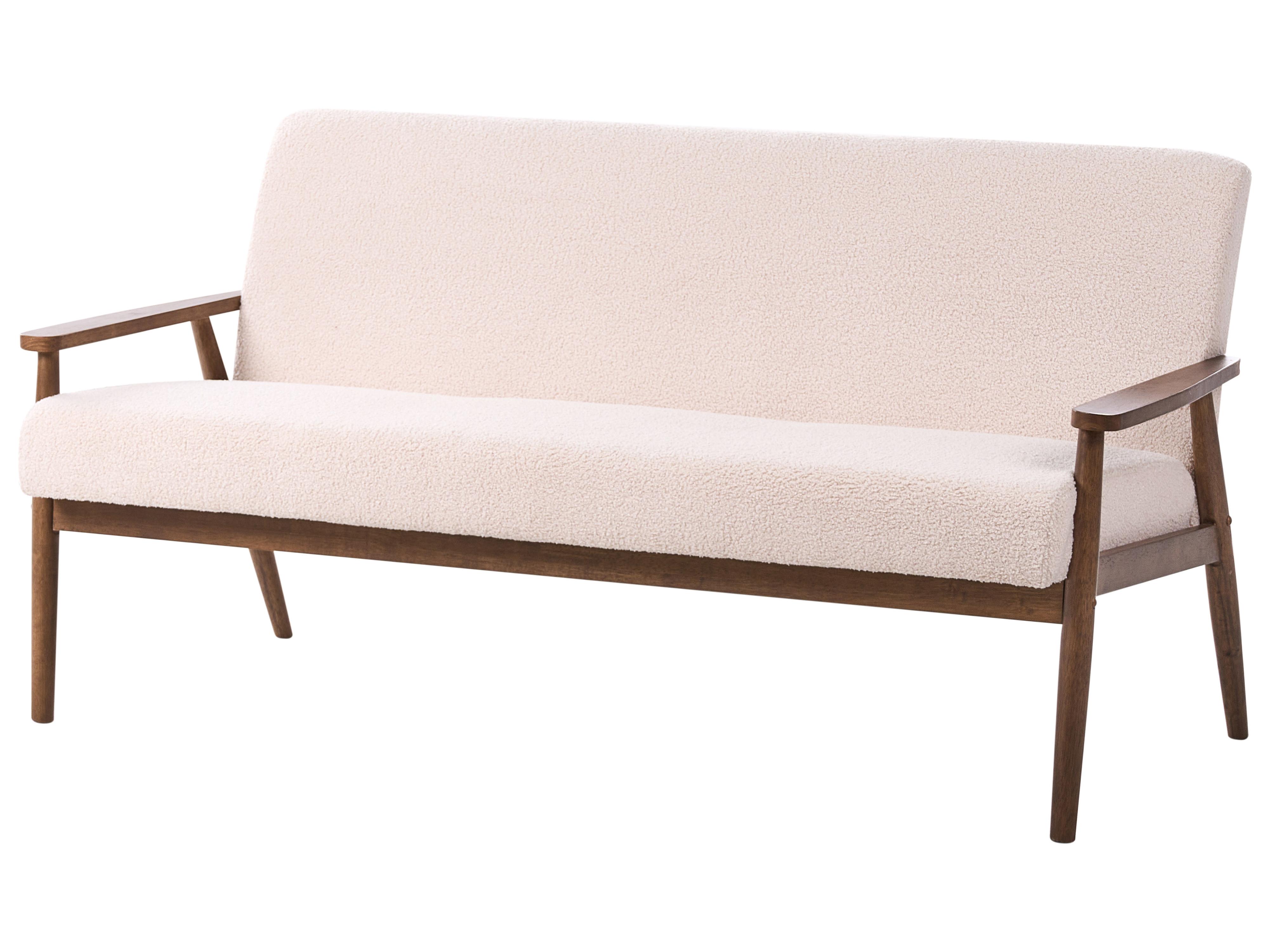 Bank 3-zits ESRUM Bouclé Donkerbruin/beige
