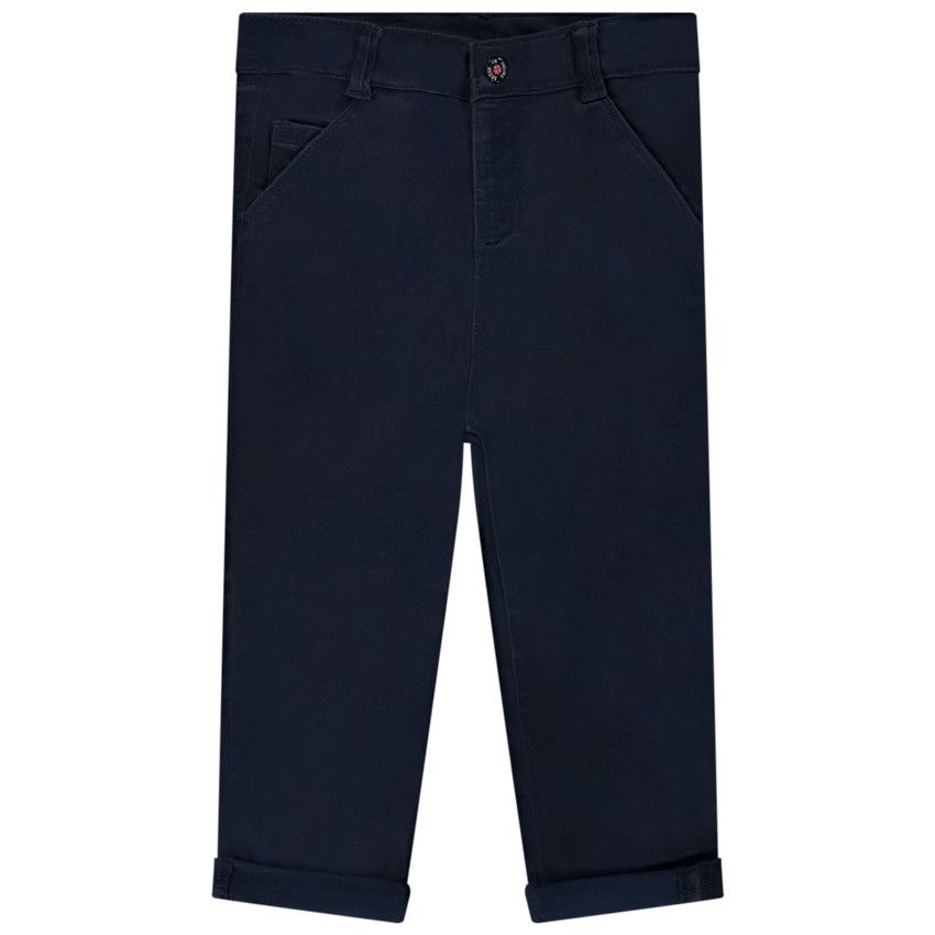 Pantalon chino avec bouton fantaisie pour bébé garçon - Bleu marine