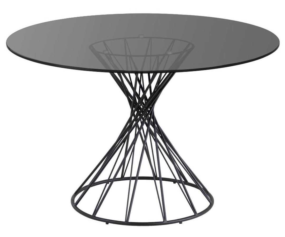 Kave Home Esstisch rund NIUT 120 cm Farbglas schwarz